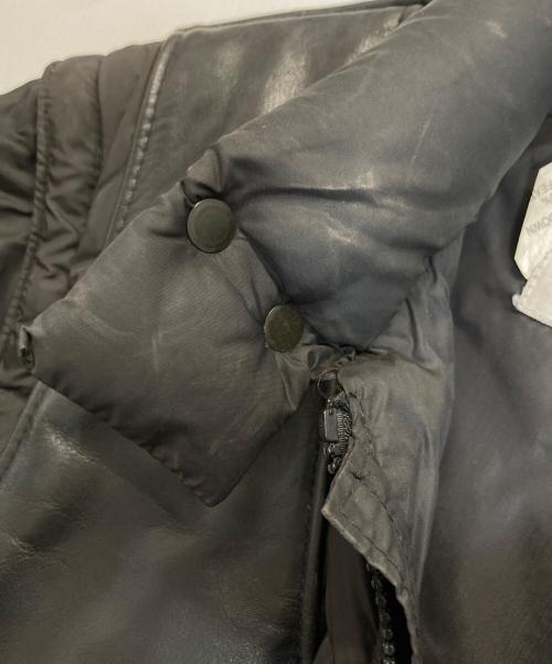 Schott（ショット）Schott (ショット) レザーベストドッキングダウンジャケット ブラック サイズ:Sの古着・服飾アイテム