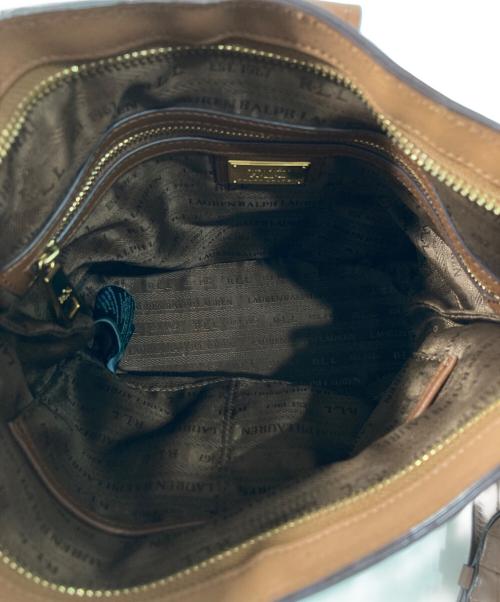 RALPH LAUREN（ラルフローレン）RALPH LAUREN (ラルフローレン) カウレザーショルダーバッグ ブラウンの古着・服飾アイテム