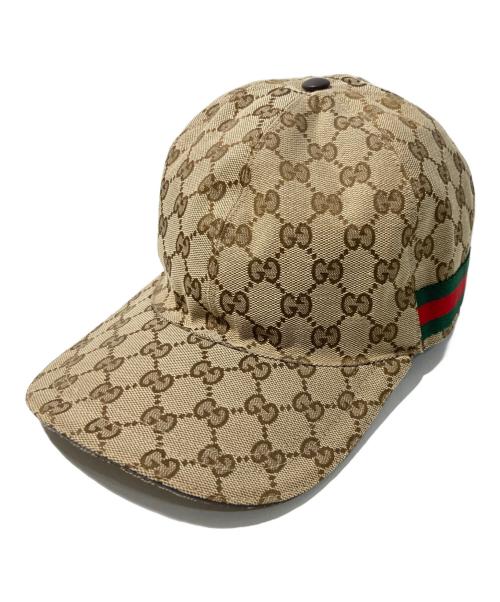 GUCCI（グッチ）GUCCI (グッチ) GGキャンバス シェリーラインキャップ ベージュの古着・服飾アイテム