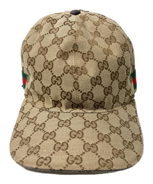 GUCCI（グッチ）GUCCI (グッチ) GGキャンバス シェリーラインキャップ ベージュの古着・服飾アイテム
