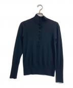 LE CIEL BLEUルシェルブルー）の古着「Button-Front High Neck Knit」｜ブラック