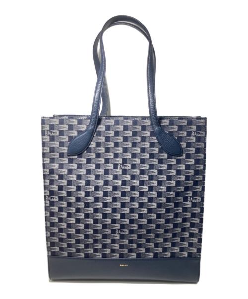 BALLY（バリー）BALLY (バリー) モノグラムトートバッグ ネイビーの古着・服飾アイテム