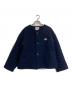 DANTON（ダントン）の古着「COLLARLESS JACKET」｜ネイビー