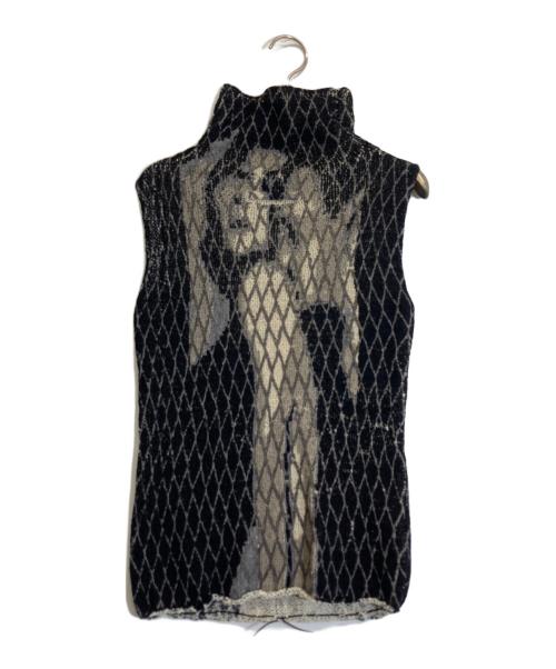 Jean Paul Gaultier FEMME（ジャンポールゴルチエ フェム）Jean Paul GAULTIER FEMME (ジャンポールゴルチエ フェム) メッシュノースリーブニット ブラック サイズ:40の古着・服飾アイテム