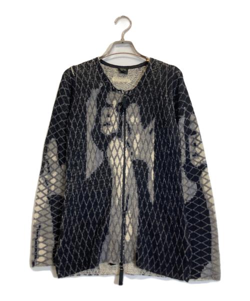 Jean Paul Gaultier FEMME（ジャンポールゴルチエ フェム）Jean Paul GAULTIER FEMME (ジャンポールゴルチエ フェム) メッシュニットジップカーディガン ブラック サイズ:40の古着・服飾アイテム