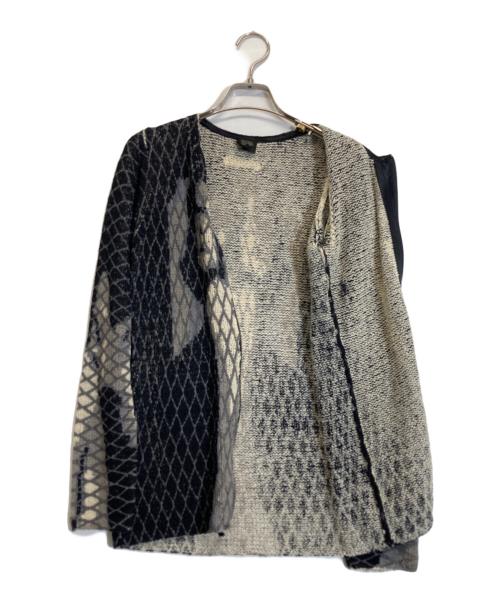 Jean Paul Gaultier FEMME（ジャンポールゴルチエ フェム）Jean Paul GAULTIER FEMME (ジャンポールゴルチエ フェム) メッシュニットジップカーディガン ブラック サイズ:40の古着・服飾アイテム