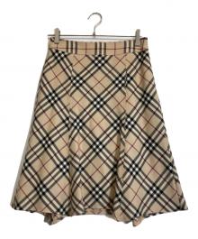 BURBERRY LONDON（バーバリーロンドン）の古着「ノバチェックミニスカート」｜ベージュ
