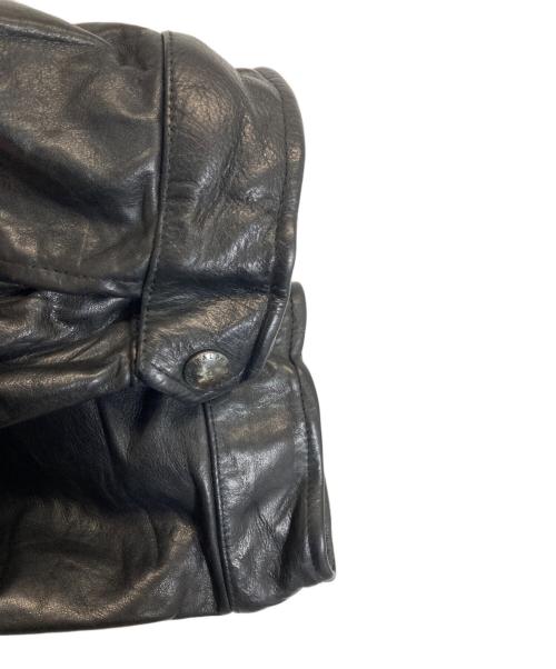 POLO RALPH LAUREN（ポロ・ラルフローレン）POLO RALPH LAUREN (ポロ・ラルフローレン) レザーモーターサイクルジャケット ブラック サイズ:Lの古着・服飾アイテム