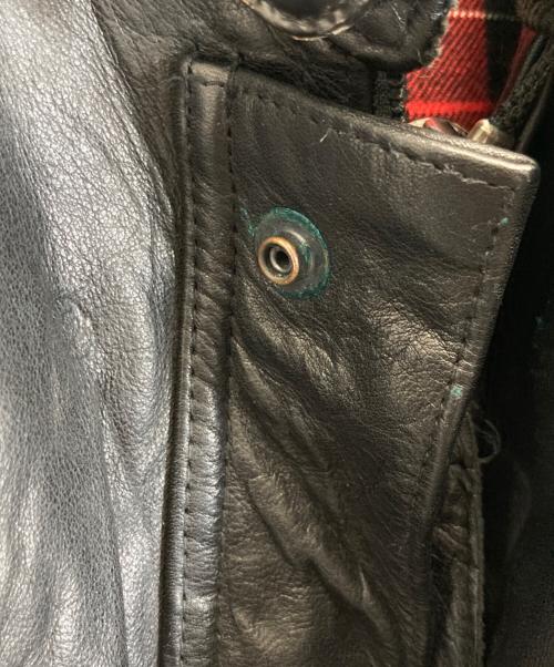 POLO RALPH LAUREN（ポロ・ラルフローレン）POLO RALPH LAUREN (ポロ・ラルフローレン) レザーモーターサイクルジャケット ブラック サイズ:Lの古着・服飾アイテム