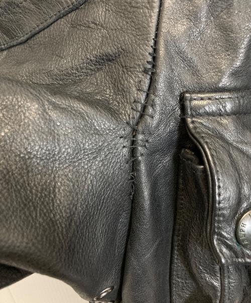 POLO RALPH LAUREN（ポロ・ラルフローレン）POLO RALPH LAUREN (ポロ・ラルフローレン) レザーモーターサイクルジャケット ブラック サイズ:Lの古着・服飾アイテム