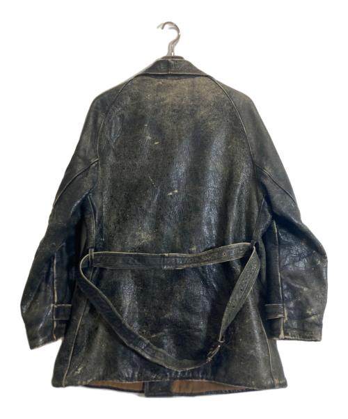 CONFEZIONI EXTRA LUSSO FUPIM（コンフェツィオーニ・エクストラ・ルッソ・フピム）CONFEZIONI EXTRA LUSSO FUPIM (コンフェツィオーニ・エクストラ・ルッソ・フピム) レザーカーコート ブラック サイズ:表記無しの古着・服飾アイテム