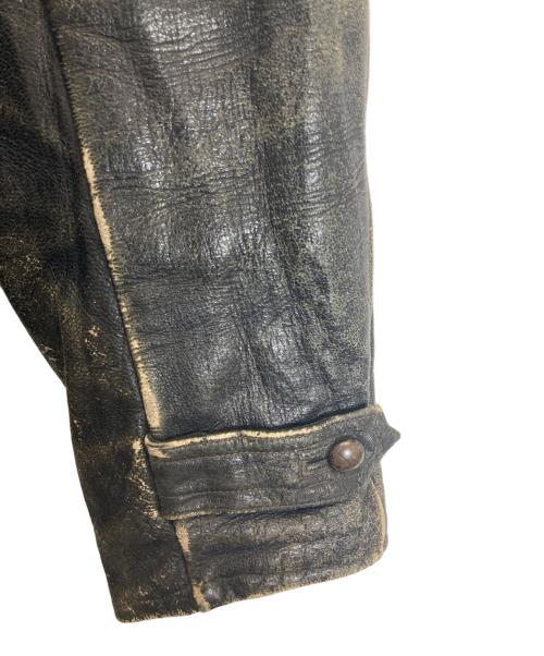 CONFEZIONI EXTRA LUSSO FUPIM（コンフェツィオーニ・エクストラ・ルッソ・フピム）CONFEZIONI EXTRA LUSSO FUPIM (コンフェツィオーニ・エクストラ・ルッソ・フピム) レザーカーコート ブラック サイズ:表記無しの古着・服飾アイテム