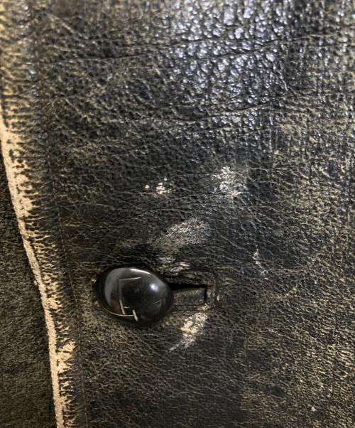 CONFEZIONI EXTRA LUSSO FUPIM（コンフェツィオーニ・エクストラ・ルッソ・フピム）CONFEZIONI EXTRA LUSSO FUPIM (コンフェツィオーニ・エクストラ・ルッソ・フピム) レザーカーコート ブラック サイズ:表記無しの古着・服飾アイテム