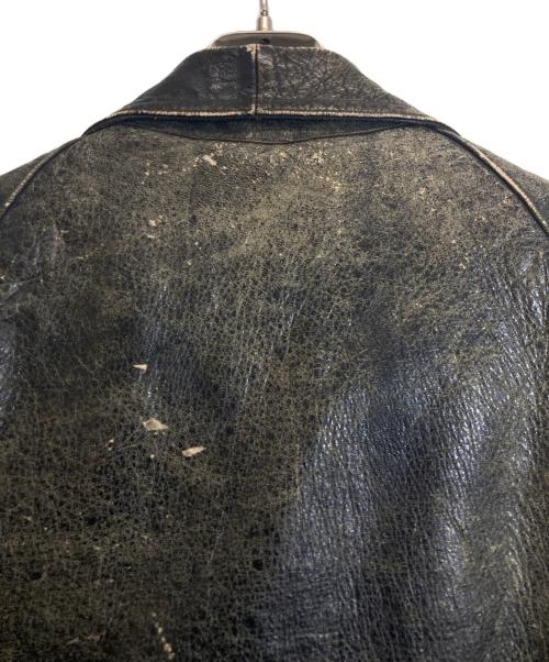 CONFEZIONI EXTRA LUSSO FUPIM（コンフェツィオーニ・エクストラ・ルッソ・フピム）CONFEZIONI EXTRA LUSSO FUPIM (コンフェツィオーニ・エクストラ・ルッソ・フピム) レザーカーコート ブラック サイズ:表記無しの古着・服飾アイテム