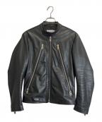 Maison Margielaメゾンマルジェラ）の古着「ハの字レザーライダースジャケット」｜ブラック