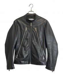 Maison Margiela（メゾンマルジェラ）の古着「ハの字レザーライダースジャケット」｜ブラック