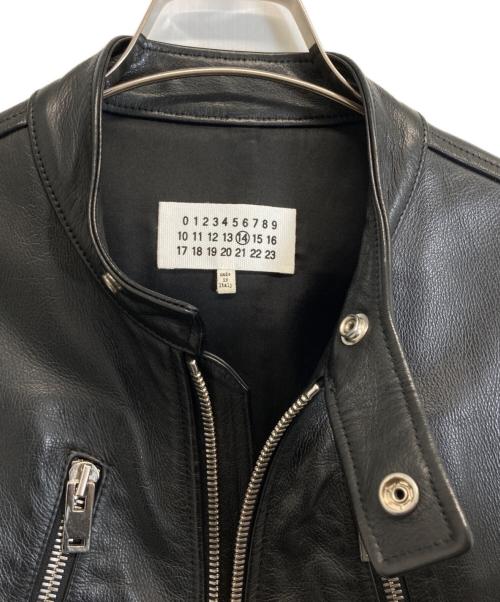 Maison Margiela（メゾンマルジェラ）Maison Margiela (メゾンマルジェラ) ハの字レザーライダースジャケット ブラック サイズ:46の古着・服飾アイテム