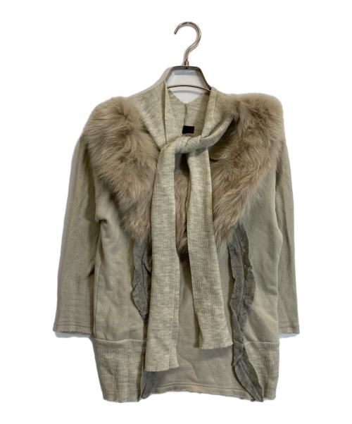 UNDERCOVER（アンダーカバー）UNDERCOVER (アンダーカバー) ファー付きカットソー グレー サイズ:Sの古着・服飾アイテム