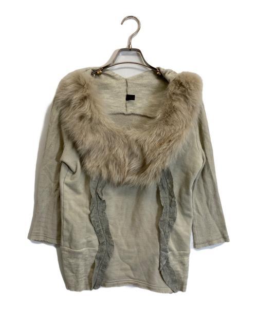 UNDERCOVER（アンダーカバー）UNDERCOVER (アンダーカバー) ファー付きカットソー グレー サイズ:Sの古着・服飾アイテム