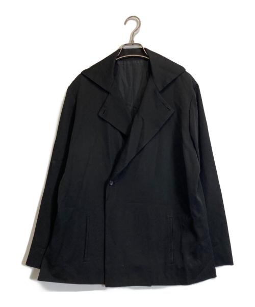 yohji yamamoto+noir（ヨウジヤマモトプリュスノアール）yohji yamamoto+noir (ヨウジヤマモトプリュスノアール) ウールギャバジンジャケット ブラック サイズ:Lの古着・服飾アイテム