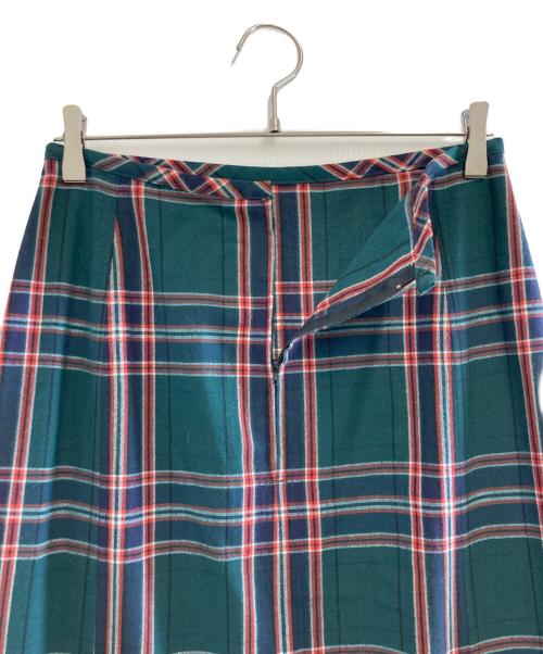 Y's（ワイズ）Y's (ワイズ) チェックロングスカート グリーン サイズ:Mの古着・服飾アイテム