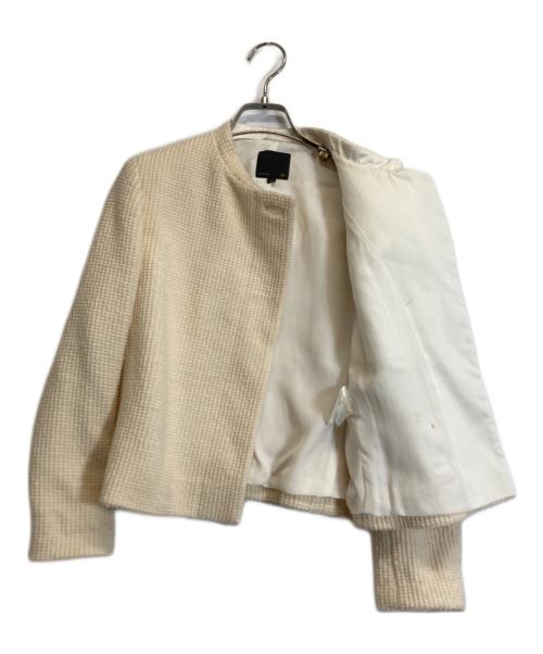 FENDI（フェンディ）FENDI (フェンディ) ノーカラージャケット ホワイト サイズ:Lの古着・服飾アイテム