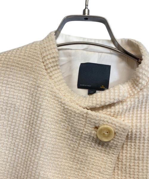 FENDI（フェンディ）FENDI (フェンディ) ノーカラージャケット ホワイト サイズ:Lの古着・服飾アイテム