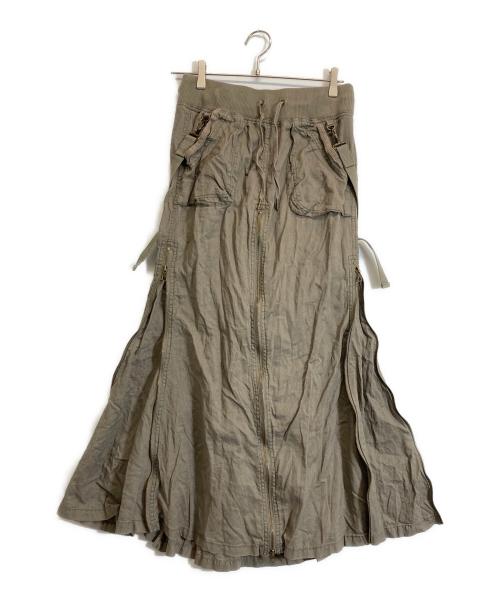 goa（ゴア）goa (ゴア) ミリタリーリネン混スカート グリーン サイズ:FREEの古着・服飾アイテム