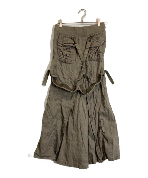 goa（ゴア）goa (ゴア) ミリタリーリネン混スカート グリーン サイズ:FREEの古着・服飾アイテム