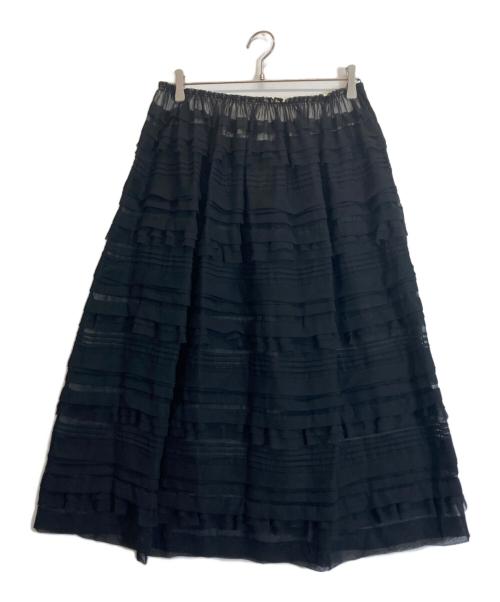 COMME des GARCONS（コムデギャルソン）COMME des GARCONS (コムデギャルソン) シースルーフリルスカート ブラック サイズ:Lの古着・服飾アイテム