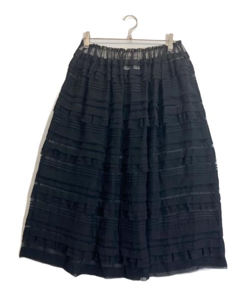 COMME des GARCONS（コムデギャルソン）COMME des GARCONS (コムデギャルソン) シースルーフリルスカート ブラック サイズ:Lの古着・服飾アイテム