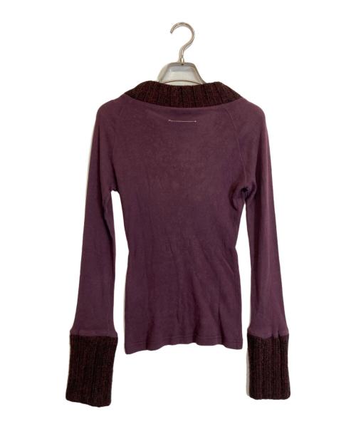 MM6 Maison Margiela（エムエムシックスメゾンマルジェラ）MM6 Maison Margiela (エムエムシックスメゾンマルジェラ) ニット切替カットソー レッド サイズ:-の古着・服飾アイテム