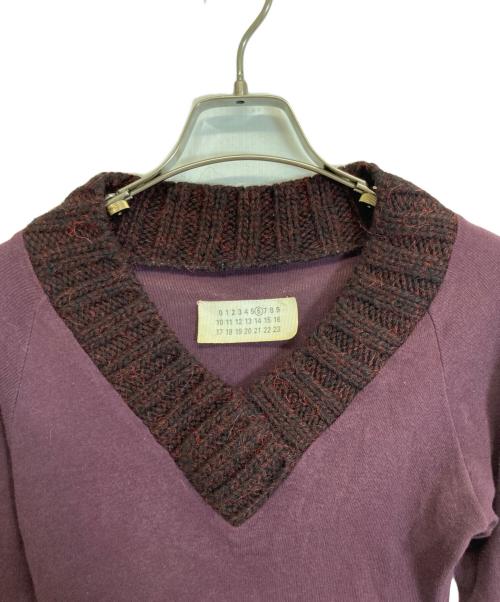 MM6 Maison Margiela（エムエムシックスメゾンマルジェラ）MM6 Maison Margiela (エムエムシックスメゾンマルジェラ) ニット切替カットソー レッド サイズ:-の古着・服飾アイテム