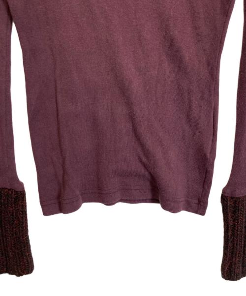 MM6 Maison Margiela（エムエムシックスメゾンマルジェラ）MM6 Maison Margiela (エムエムシックスメゾンマルジェラ) ニット切替カットソー レッド サイズ:-の古着・服飾アイテム