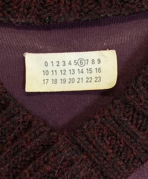 MM6 Maison Margiela（エムエムシックスメゾンマルジェラ）MM6 Maison Margiela (エムエムシックスメゾンマルジェラ) ニット切替カットソー レッド サイズ:-の古着・服飾アイテム