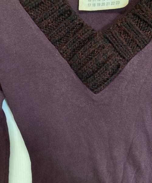 MM6 Maison Margiela（エムエムシックスメゾンマルジェラ）MM6 Maison Margiela (エムエムシックスメゾンマルジェラ) ニット切替カットソー レッド サイズ:-の古着・服飾アイテム