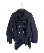 COMME des GARCONSコムデギャルソン）の古着「ウールレイヤードデザインジャケット」｜ネイビー