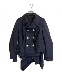 COMME des GARCONS（コムデギャルソン）の古着「ウールレイヤードデザインジャケット」｜ネイビー