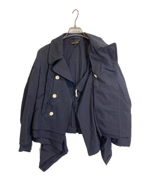 COMME des GARCONS（コムデギャルソン）COMME des GARCONS (コムデギャルソン) ウールレイヤードデザインジャケット ネイビー サイズ:Sの古着・服飾アイテム
