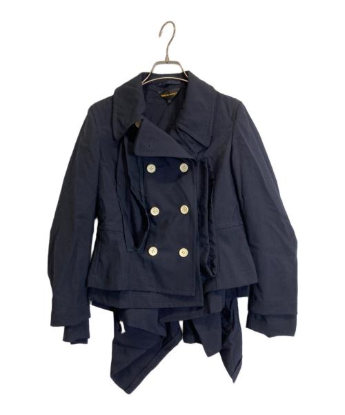 COMME des GARCONS（コムデギャルソン）COMME des GARCONS (コムデギャルソン) ウールレイヤードデザインジャケット ネイビー サイズ:Sの古着・服飾アイテム