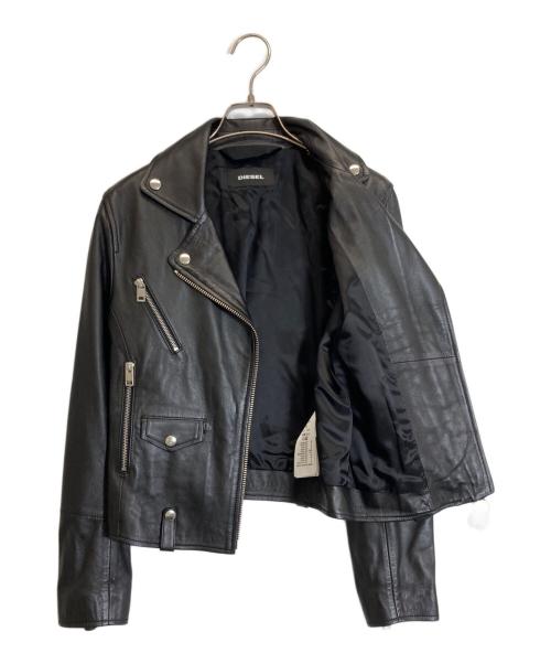 DIESEL（ディーゼル）DIESEL (ディーゼル) ラムレザーライダースジャケット ブラック サイズ:Sの古着・服飾アイテム