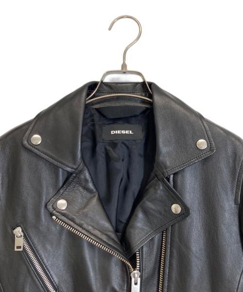 DIESEL（ディーゼル）DIESEL (ディーゼル) ラムレザーライダースジャケット ブラック サイズ:Sの古着・服飾アイテム