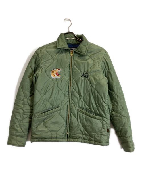 ALPHA（アルファ）ALPHA (アルファ) キルティングジャケット グリーン サイズ:Sの古着・服飾アイテム