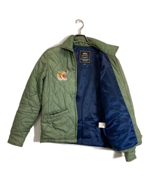 ALPHA（アルファ）ALPHA (アルファ) キルティングジャケット グリーン サイズ:Sの古着・服飾アイテム