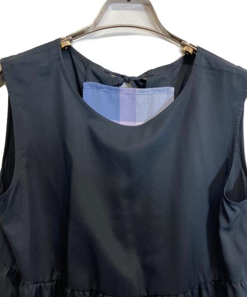 BLUE LABEL CRESTBRIDGE（ブルーレーベルクレストブリッジ）BLUE LABEL CRESTBRIDGE (ブルーレーベルクレストブリッジ) ドライブロード ティアードワンピース ネイビー サイズ:38の古着・服飾アイテム