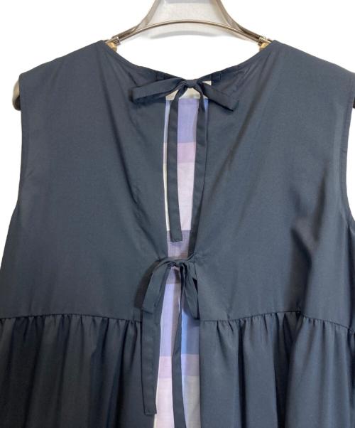 BLUE LABEL CRESTBRIDGE（ブルーレーベルクレストブリッジ）BLUE LABEL CRESTBRIDGE (ブルーレーベルクレストブリッジ) ドライブロード ティアードワンピース ネイビー サイズ:38の古着・服飾アイテム