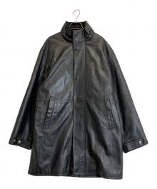BALMAIN（バルマン）の古着「レザーコート」｜ブラック