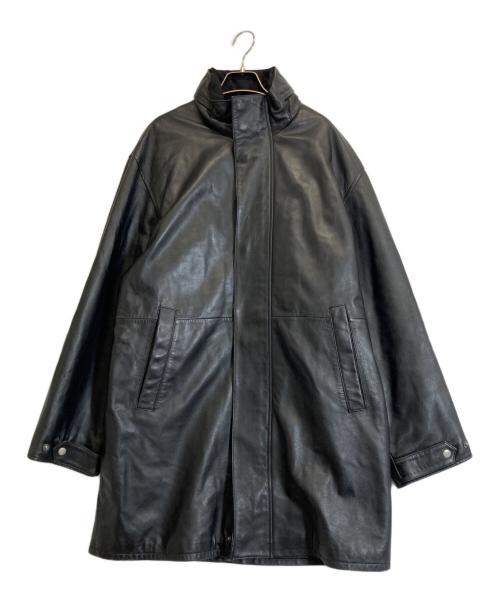 BALMAIN（バルマン）BALMAIN (バルマン) レザーコート ブラック サイズ:LLの古着・服飾アイテム