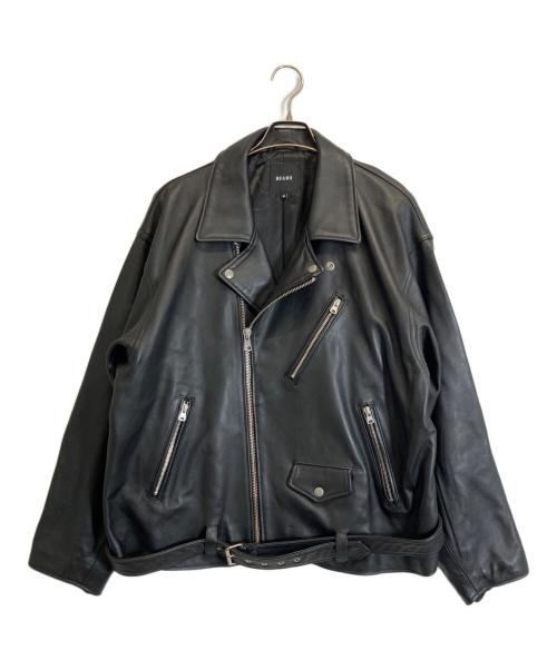 BEAMS（ビームス）BEAMS (ビームス) ルーズ ダブル レザーライダース ジャケット ブラック サイズ:Mの古着・服飾アイテム