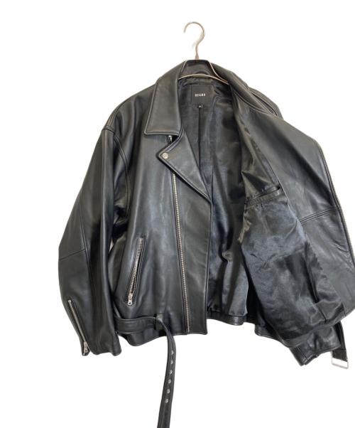 BEAMS（ビームス）BEAMS (ビームス) ルーズ ダブル レザーライダース ジャケット ブラック サイズ:Mの古着・服飾アイテム